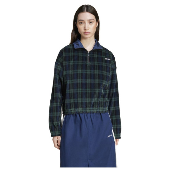 Adidas Γυναικείο φούτερ Corduroy Tartan Half-Zip Track Top